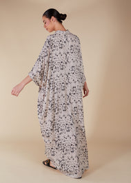 Matrix Print Shirted Kaftan