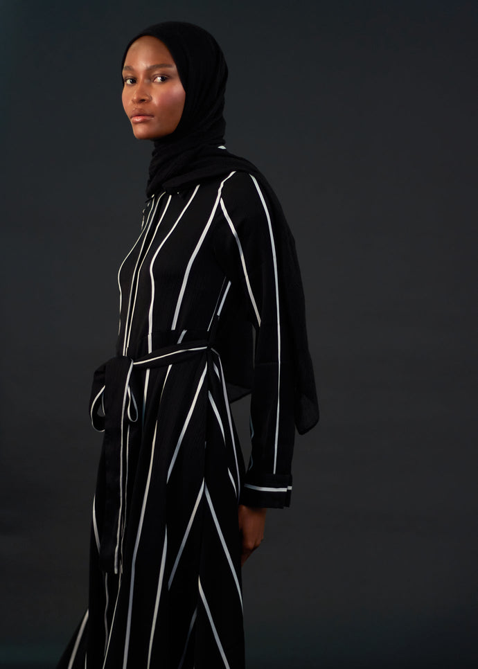 Black Stripe Maxi Dress