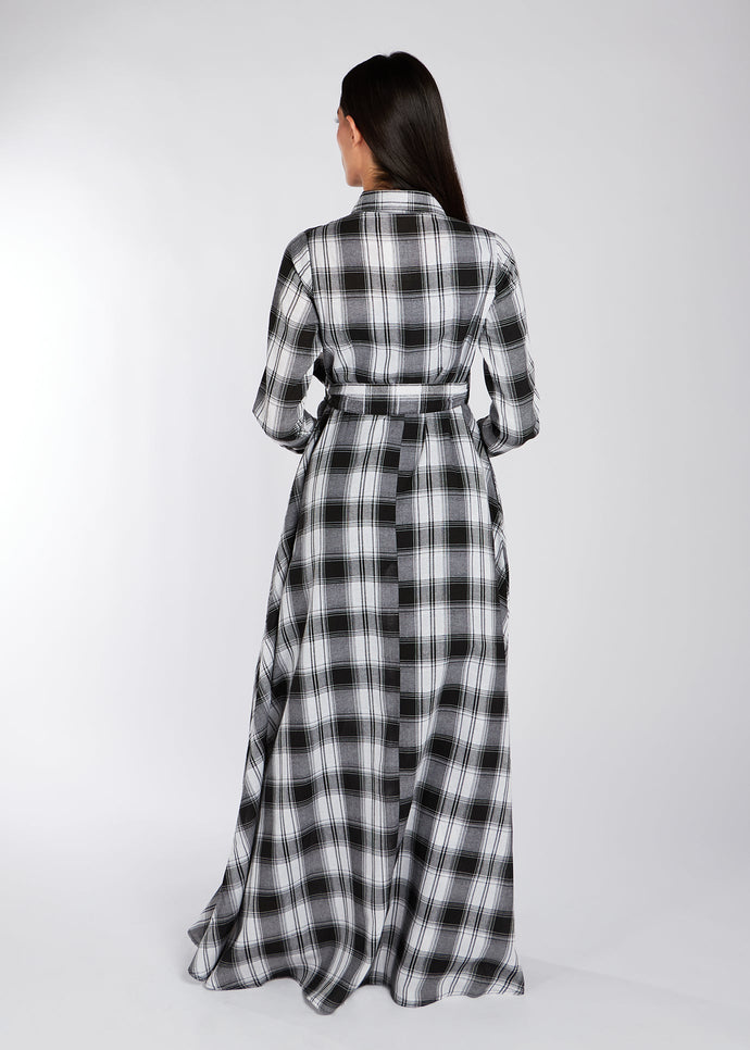 Open Weave Checked Maxi Dress | Maxi Dresses | Aab Modest Wear