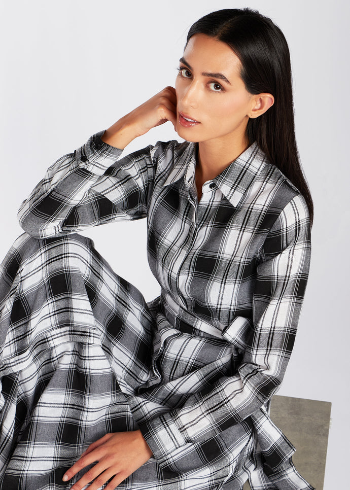 Open Weave Checked Maxi Dress | Maxi Dresses | Aab Modest Wear