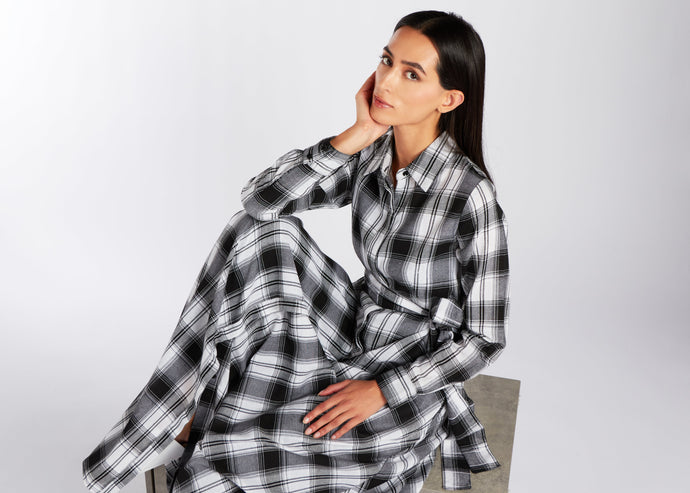Open Weave Checked Maxi Dress | Maxi Dresses | Aab Modest Wear