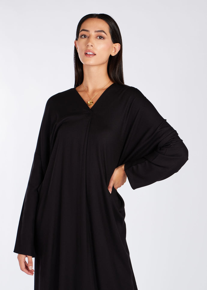 V Neck Abaya Black | Abayas | Aab Modest Wear