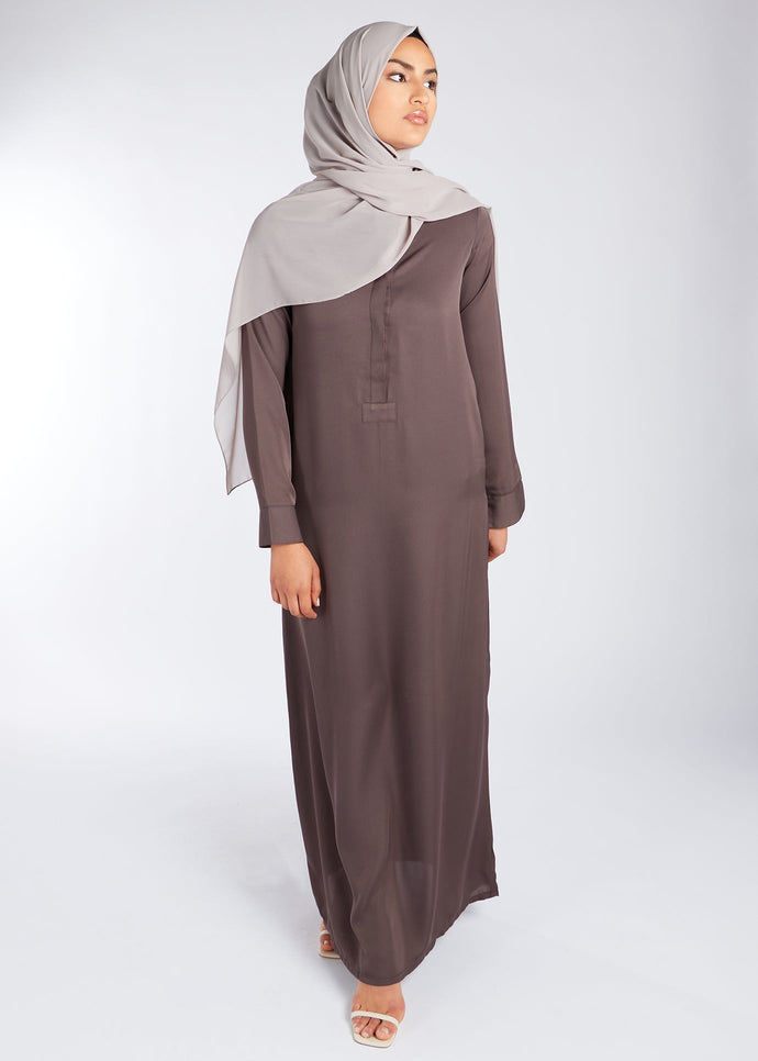 Soft Silk Feel Abaya Taupe | Abayas | Aab Modest Wear