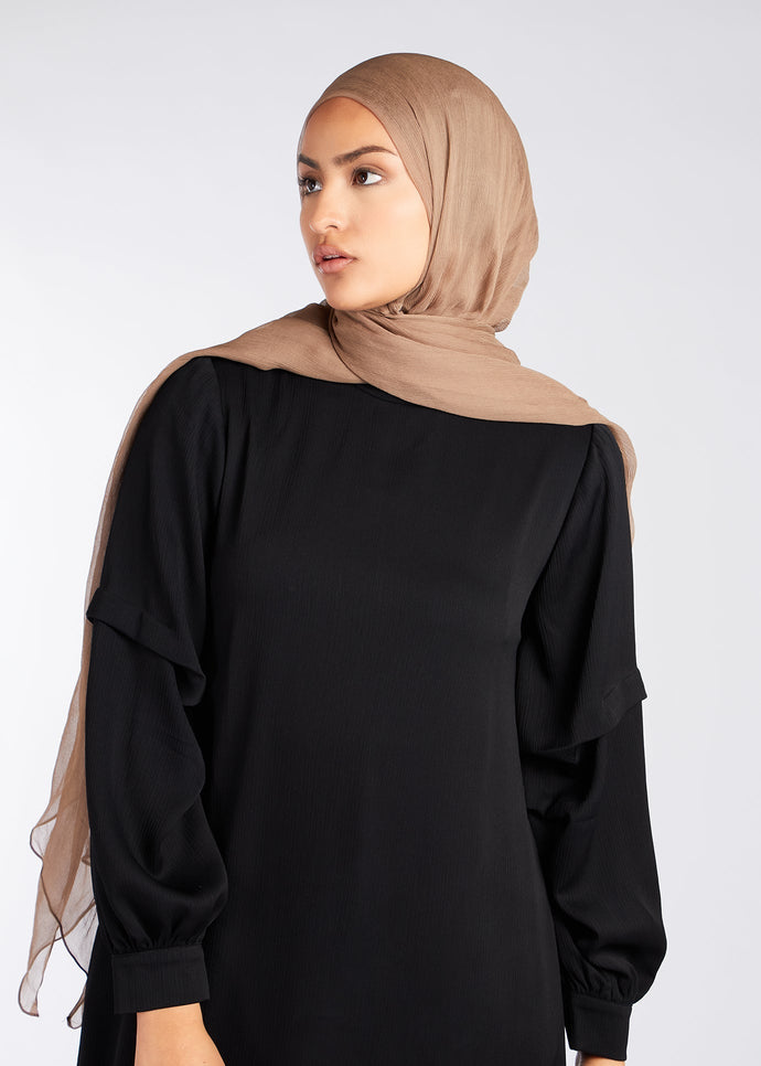 Layered Sleeve Abaya Black | Abayas | Aab Modest Wear