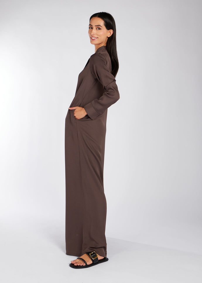 Soft Silk Feel Abaya Taupe | Abayas | Aab Modest Wear