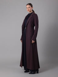 Meadow Longline Coat Chocolate Plum