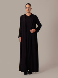 Two Piece Suit Abaya Black