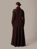 Funnel Neck Skirt Set Mushroom
