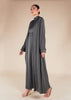 Fringed Open Abaya Grey