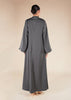 Fringed Open Abaya Grey