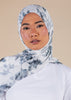 White Aquarelle Botanics Print Hijab