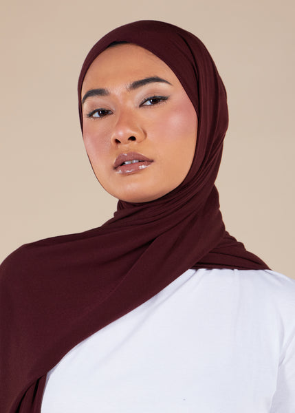 Burgundy Brown Premium Jersey Hijab Modest Hijabs Aab Modest Wear