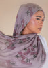Pink Paeonia Print Hijab