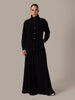 Funnel Neck Skirt Set Black