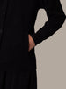 Funnel Neck Skirt Set Black