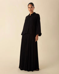 Textured Skirt & Top Black