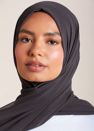Carbon Crepe Hijab