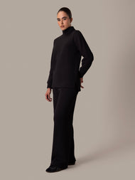 Turtle Neck Co-Ord Set Black