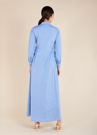 Mandarin Neck Maxi Blue