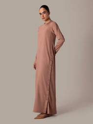 Mocha Side Button Abaya