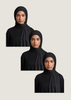 Premium Jersey Hijab Black -  3 Pack
