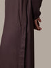 Side Button Abaya Charcoal