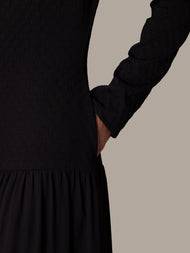 Black Textured Abaya