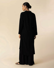 Linen Look Co-Ord Set Black