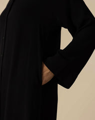 Linen Look Co-Ord Set Black
