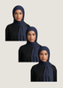 Premium Jersey Hijab Navy - 3 Pack