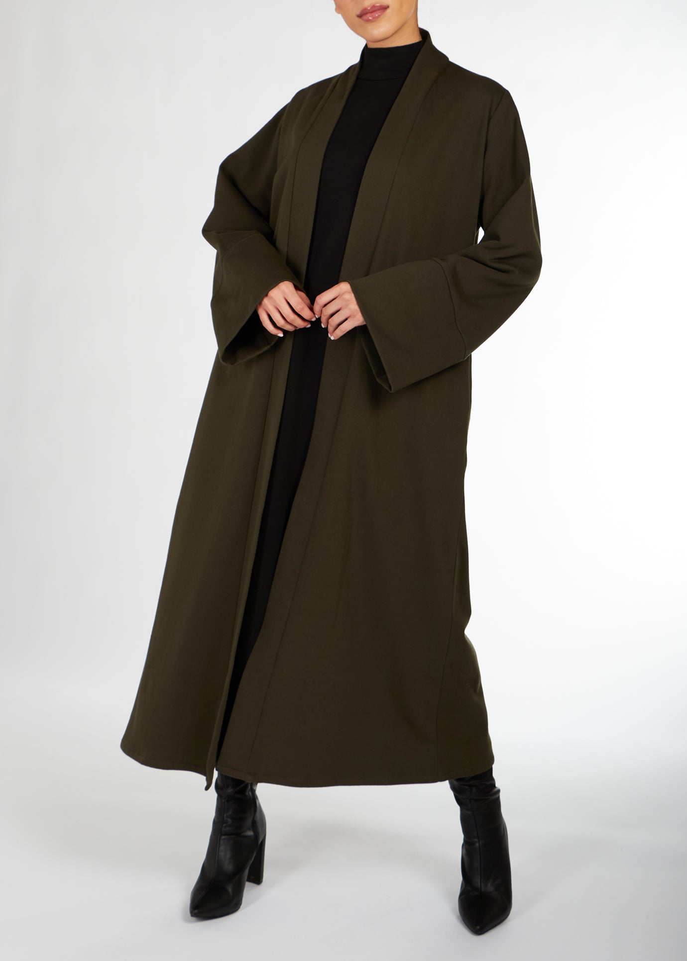 Loose Fit Fleece Cover Up Olive | Coats & Cover Ups | Aab Modest Wear
