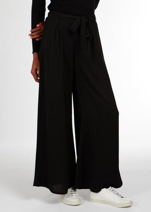 Cheesecloth Mid Flare Trousers Black | Flared Trousers | Aab Modest Wear