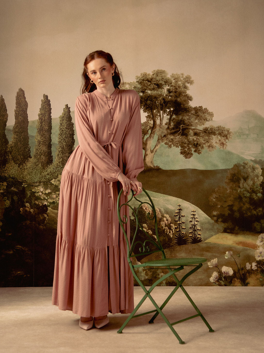 Tiered Tea Pink Maxi