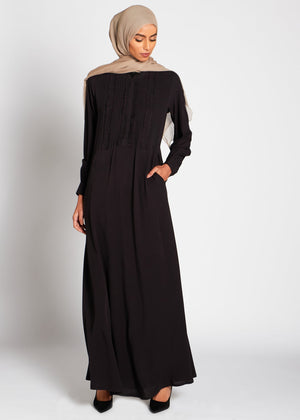 Soft Linen Self Print Abaya | Abayas | Aab Modest Wear