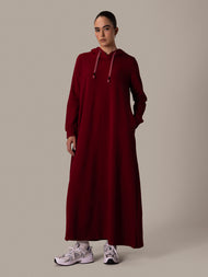 Hoody Abaya Burgundy