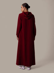 Hoody Abaya Burgundy