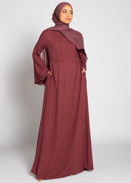 Crochet Lace Maxi Dress Maroon | Maxi Dresses | Aab Modest Wear