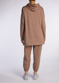 Cropped Cotton Hoody Khaki | Aab Modest Activewear