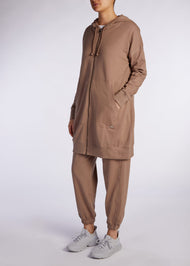Modest Zip Up Hoody Khaki | Aab Modest Activewear