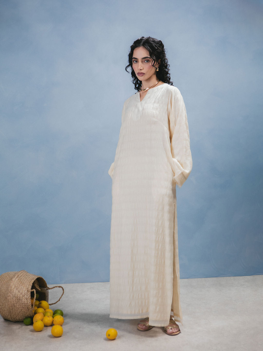 cream abaya dress Sofiya Kimono Feather Abaya - Cream | Size 56 | Crepe Satin Polyester Blend, Luxurious Sheen, Delicate Feather Trim