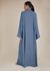 Two Piece Open Abaya With Slip Light Blue