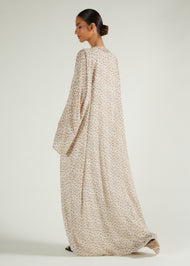 Cream Floral Prayer Abaya & Hijab