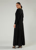 Side Pleat Abaya Black