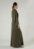 Side Pleat Abaya Olive