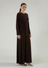 Side Pleat Abaya Chestnut