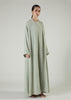Two Piece Open Abaya With Slip Mint