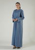 Two Piece Open Abaya Denim