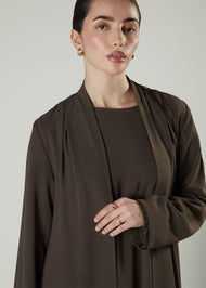 Two Piece Open Abaya Cedar