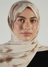 Tie Dye Hijab Beige & Brown