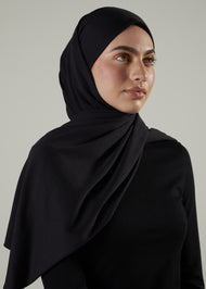 Tie Back Hijab Black